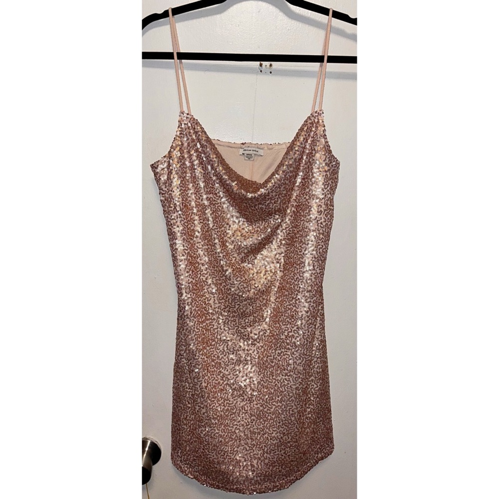 Rose Gold Sequin Slip Dress